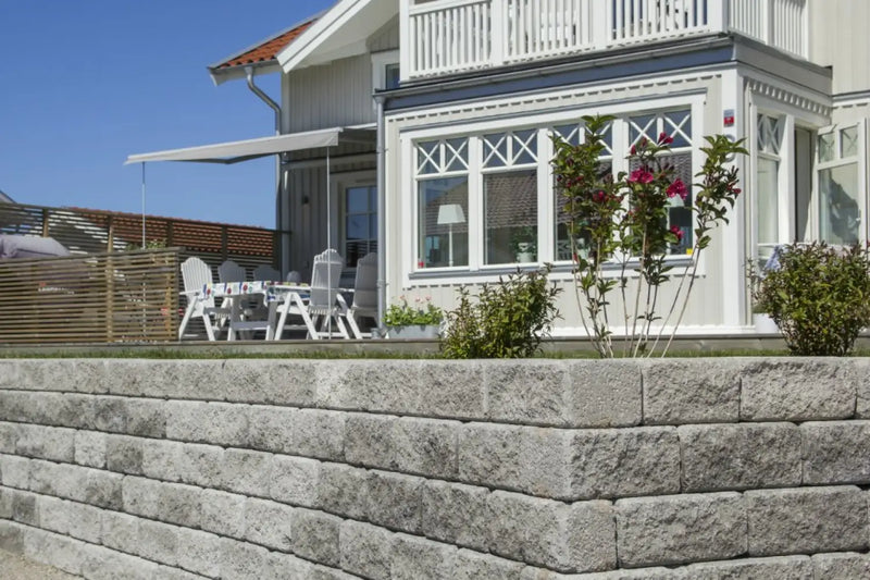 Boston Helblokk 35x20x15cm Grå Tromlet Mur - Støttemur Betong - Benders