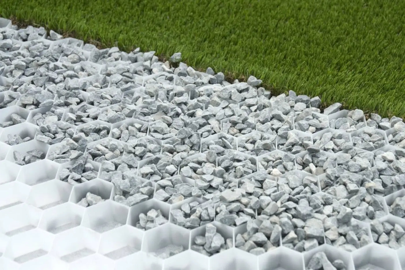 Eccogravel 40d Hvit Grusmatte 160x120x4cm (1,92m2) - Grusarmering - Miljøstein