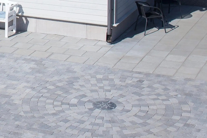 Labyrint Antikk Sirkelsett Tromlet Gråmix 6cm (4,15m2) - Belegningsstein - Benders