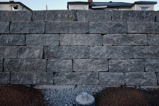 Larvikittblokka 40 Rustikk Granittmur - Støttemur Larvikitt - ABCSTEIN