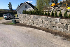 Larvikittblokka 40 Rustikk Granittmur - Støttemur Larvikitt - ABCSTEIN