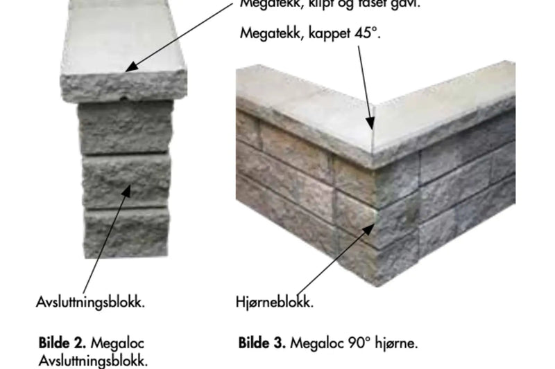 Megaloc Rettblokk 40x10x15 Cm Grå - Støttemur Betong - Benders