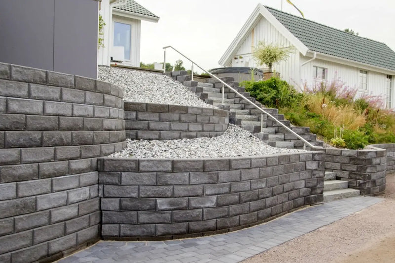 Megawall Garden Helblokk 40x20x15cm Grafitt - Støttemur Betong - Benders