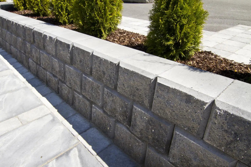 Miniblokk Dekorativ Helblokk 25x28x17cm Gråmix - Støttemur Betong - Benders