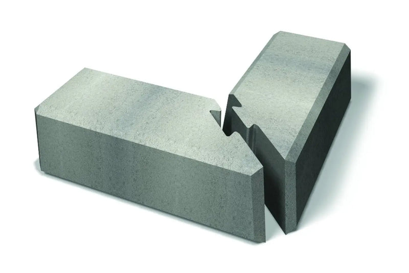 Miniblokk Hjørnesett 55x28x17 Cm – 2 Deler (not/fjær) - Støttemur Betong - Benders