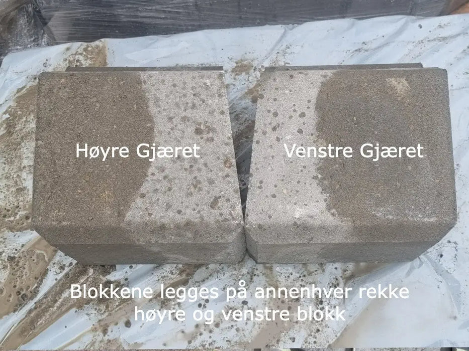Miniblokk Kurveblokk 25x28x17cm Glatt - Støttemur Betong - Benders - 2501207L