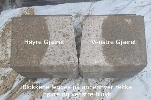 Miniblokk Kurveblokk 25x28x17cm - Støttemur Betong - Benders