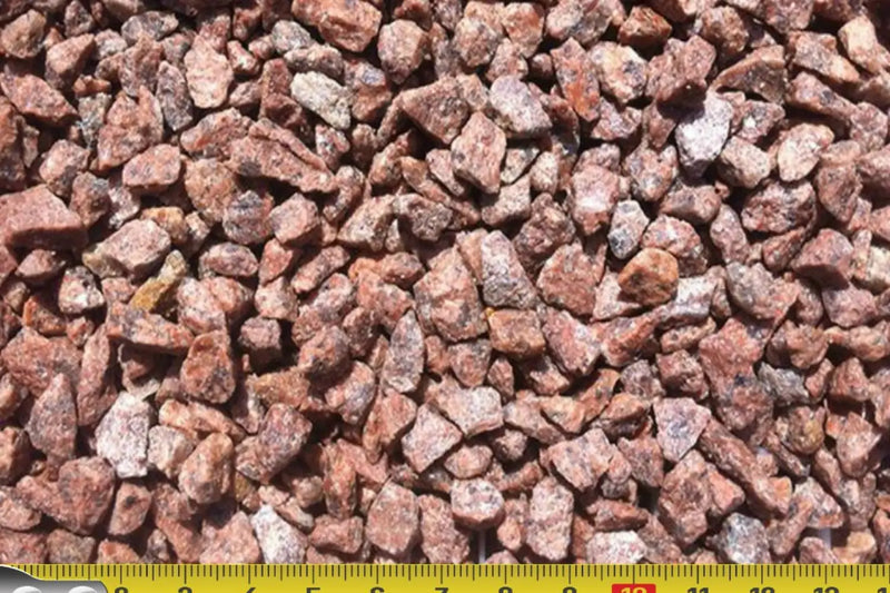 Rød Granitt 8/12 Hagesingel Storsekk 800kg - Dekorstein - Miljøstein